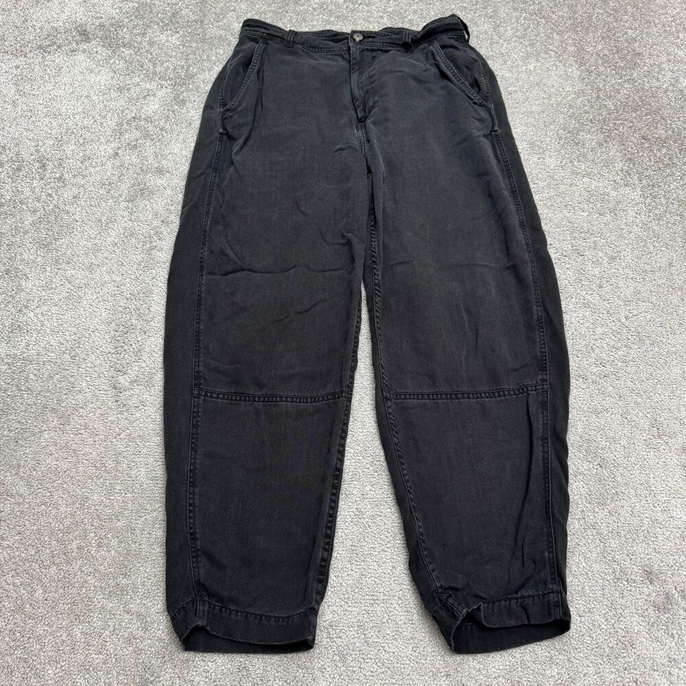 Everlane Slouchy Barrel Ankle Pants Womens 10 Black High Rise Tencel Lyocell